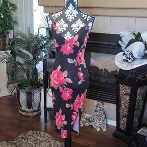 3 for 30 Spaghetti strap v-neck front slit dress